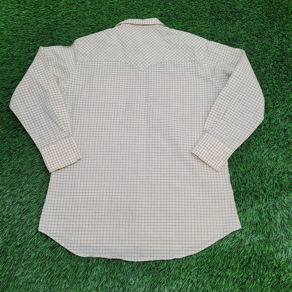 Vintage Ely-Cattleman Pearl Snap Button Shirt XL 23x32 Plaid - Picture 2 of 11